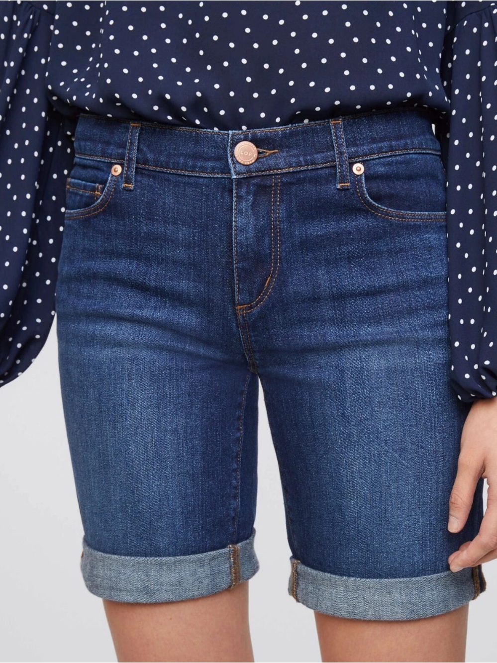 LOFT Bermuda dark wash shorts